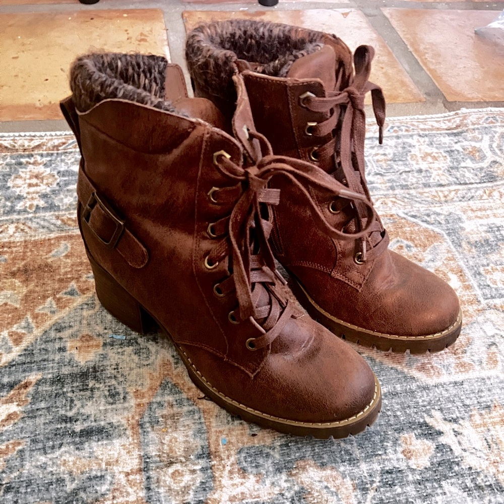 Brown Leather Ankle Boots